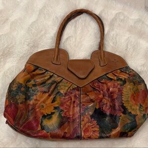 Floral Leather Tote Bag